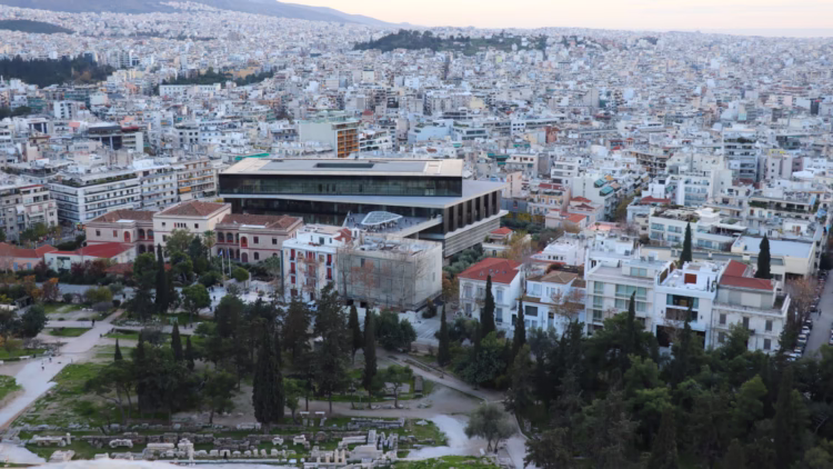 Acropolis Museum in Athens Viewed from the Hill