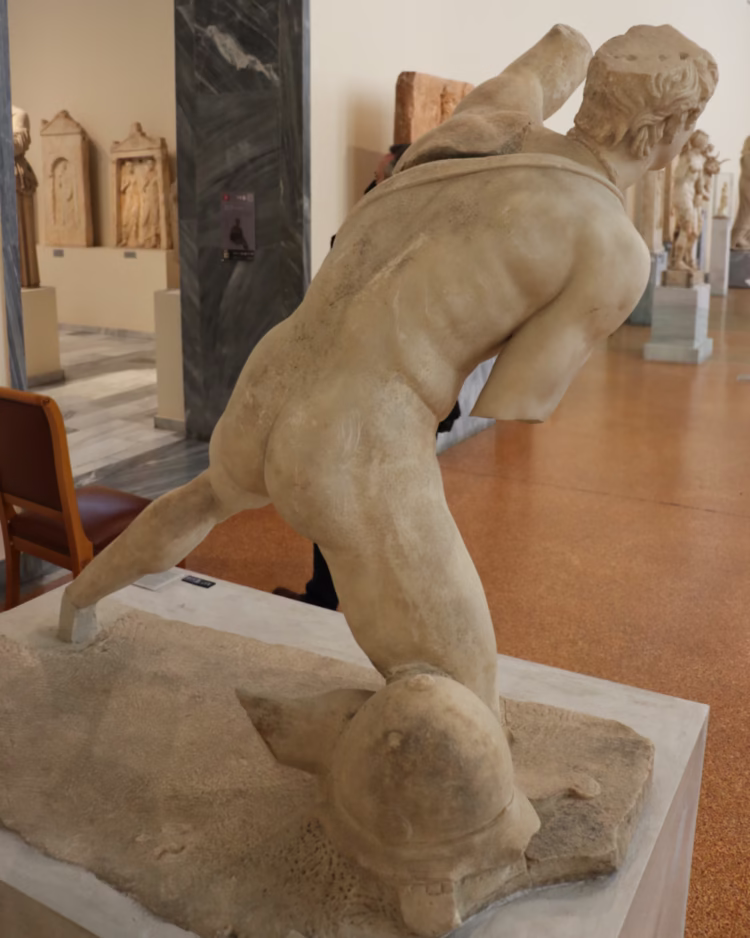 Fighting Gaul (Rear) in the Sculptures Collection of the National Archaeological Museum in Athens Greece