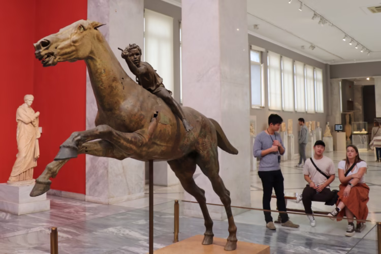 The Jockey of Artemision is a popular Greek bronze sculpture in the National Archaeological Museum in Athens.
