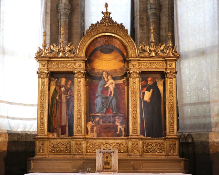 Visit the Gothic Frari Church to see some of the best art in Venice, including Giovanni Bellini Madonna and Child with Saints