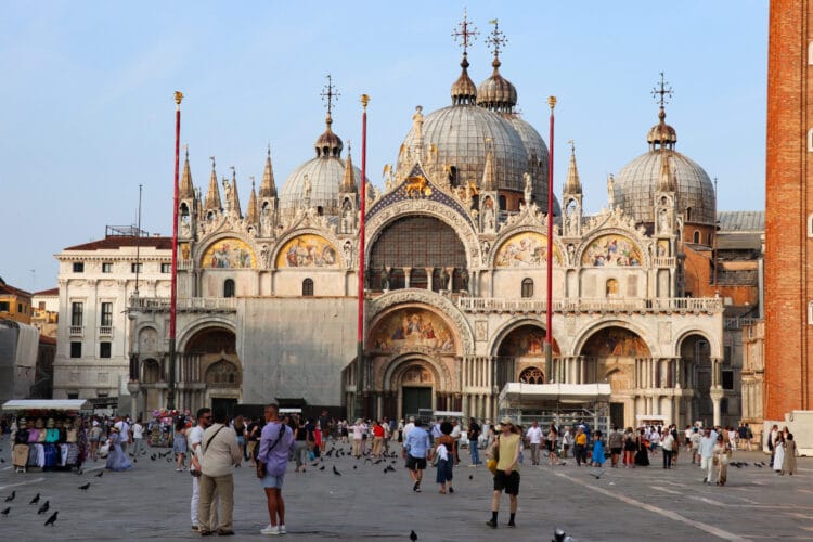 It is sensible to book a time-slot skip-the-line reservation online for St. Mark's Basilica in Venice or queue to buy cheaper entry tickets at San Marco. Prices increased sharply in 2025, and basic admission is no longer free!