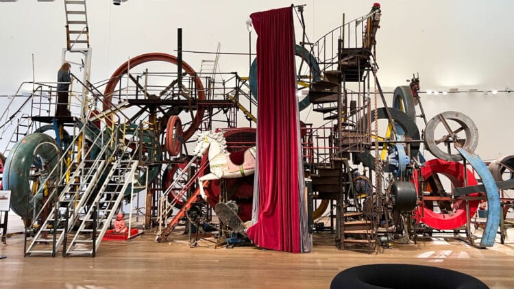 Visit the Museum Tinguely in Basel, Switzerland, to see kinetic art machines in motion. Many of Jean Tinguely’s métamatics sculptures still clatter, whirl, and shake today.