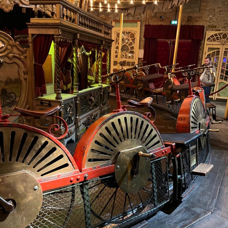 Bicycle Carousel Paris at the Museum of Fairground Arts (Musée des Arts Forains) in Paris, Bercy