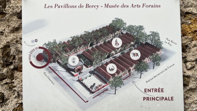 Map of the Museum of Fairground Arts (Musée des Arts Forains) in Paris