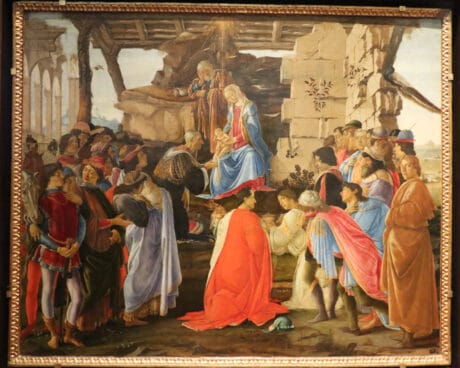Adoration of the Magi by Botticelli in the Uffizi