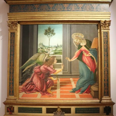 Annunciation by Botticelli in the Uffizi