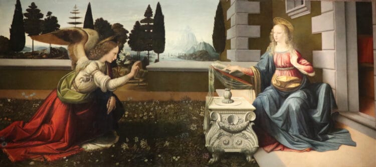 Annunciation by Leonardo da Vinci in the Uffizi