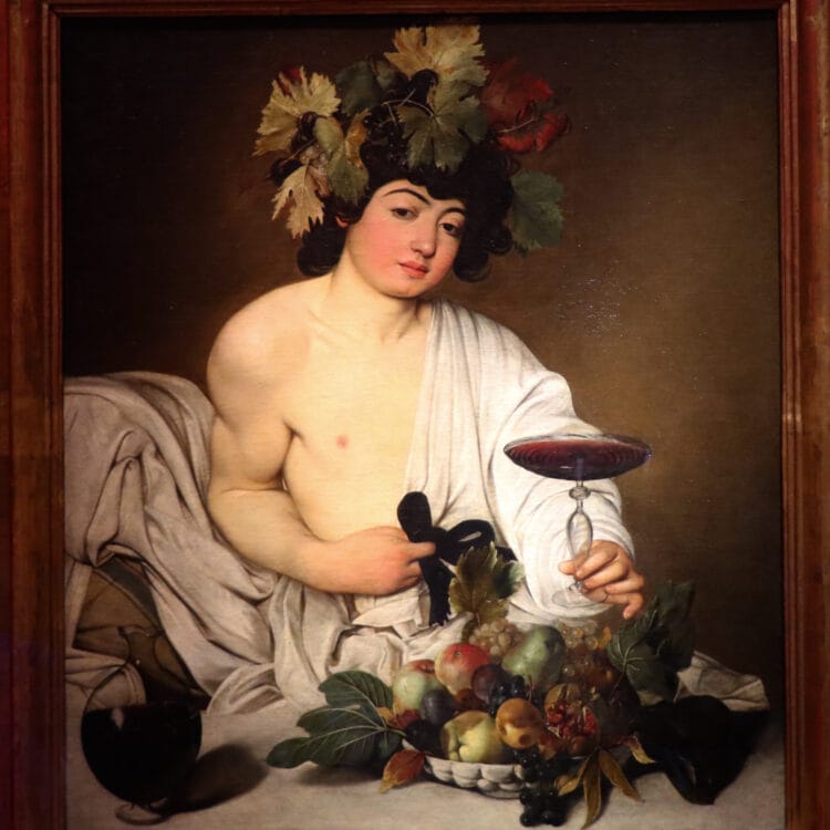 Bacchus by Caravaggio in the Uffizi