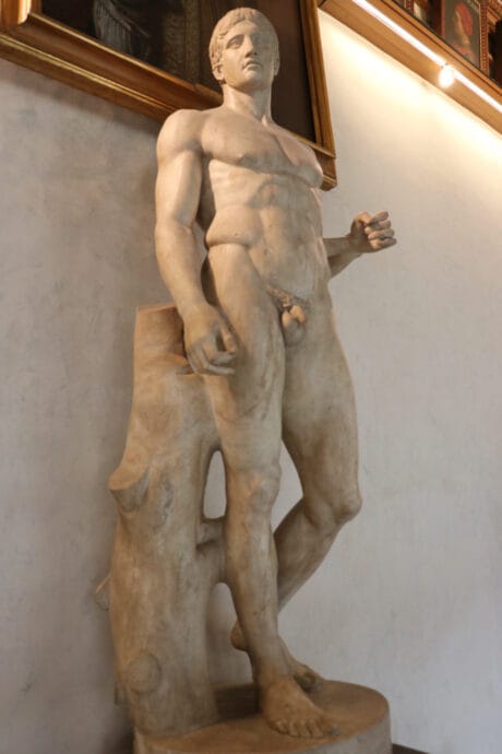 Doryphoros of Polykleitos (lance bearer) in the Uffizi Gallery Art Museum in Florence