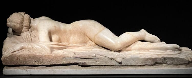 the sleeping Hermaphroditus, son of Hermes and Aphrodite in the Uffizi Gallery Art Museum in Florence