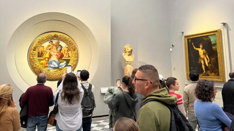 Michaelangelo's The Holy Family and Raphael's John the Baptist in the Uffizi