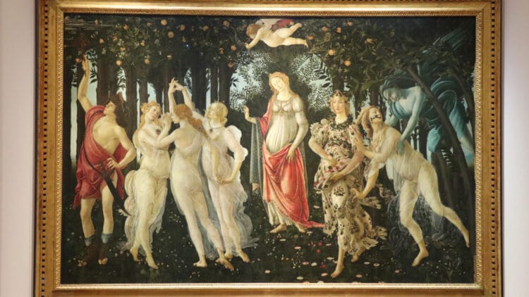 Primavera (Allegory of Spring), 1480, by Botticelli in the Uffizi