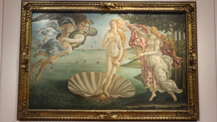 The Birth of Venus, 1485 – The single most famous painting in Florence: Venus emerging from the sea on a seashell.