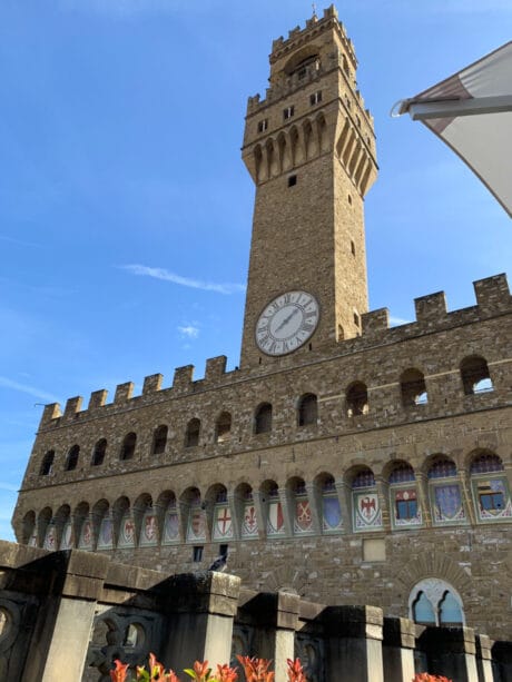 Uffizi Cafe View of the Palazzo Vecchio in Florence